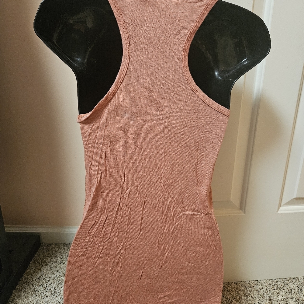 BKE Lace Tank Top in Rust Orange With Sequins Detail - Picture 7 of 10